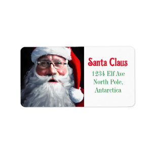 Etiqueta Santa Claus de Navidad Antiguo