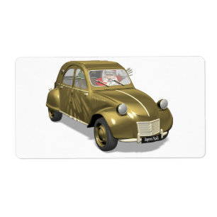 Etiqueta Santa Claus En Citroen 2 CV