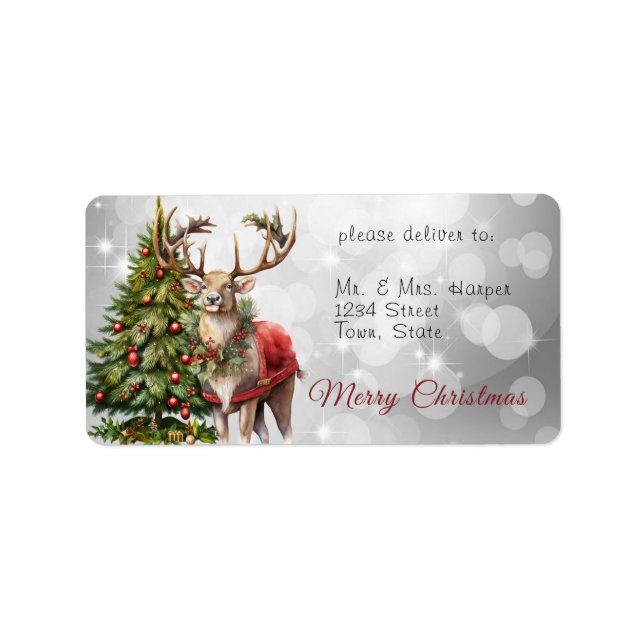 Etiqueta Santa Claus Feliz Navidad (Frente)