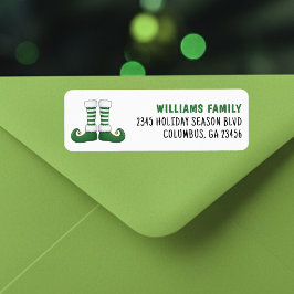 Etiqueta Santa Claus Helper Elf Boots Navidad vacaciones