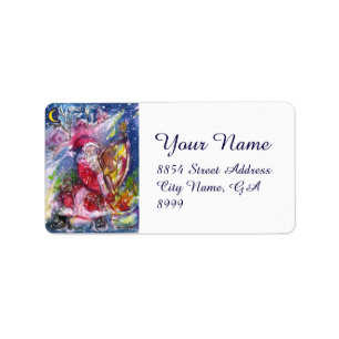 Etiqueta SANTA CLAUS JUGANDO HARP EN Navidades DE LUZ DE MO