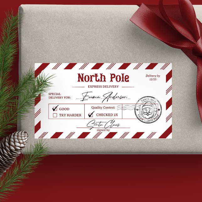 Etiqueta Santa Claus Mail North Pole Christmas (Subido por el creador)