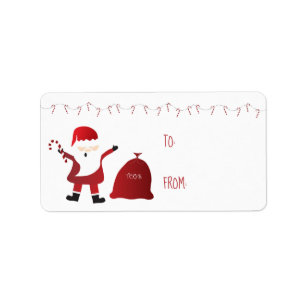 Etiqueta Santa Claus Toy Bag Candy Canes