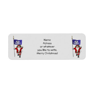 Etiqueta Santa Claus With Ensign Of Louisiana