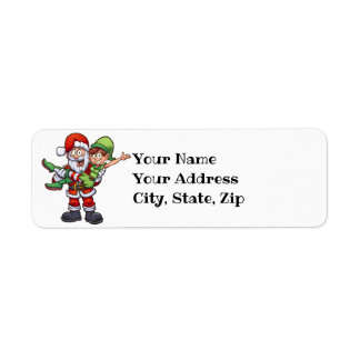 Etiqueta Santa Claus y Elf