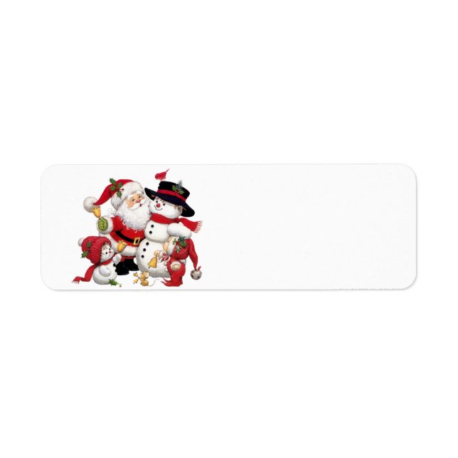 Etiqueta Santa Claus y Snowman (Frente)