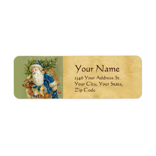 ETIQUETA SANTA CON DEER Y REGALOS DE NAVIDADES EN NIEVE DE 