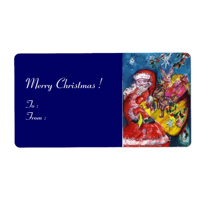 ETIQUETA SANTA CON REGALOS (Frente)