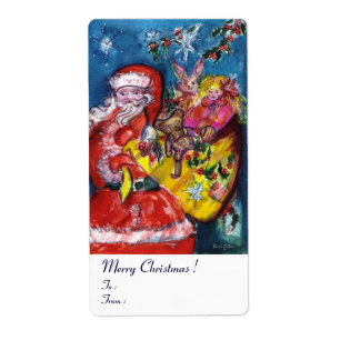 ETIQUETA SANTA CON REGALOS