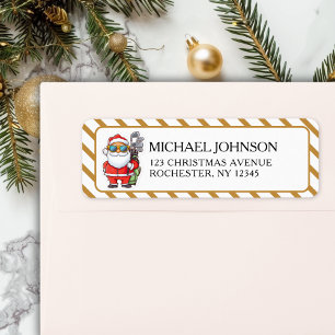 Etiqueta Santa de Golf Navidad Personalizado - Dirección de