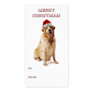 Etiqueta Santa Dog Gift Label