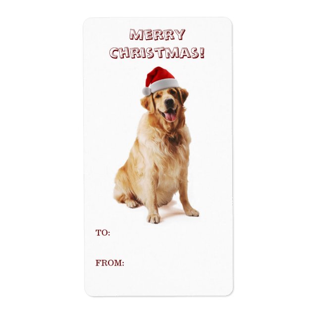Etiqueta Santa Dog Gift Label (Frente)
