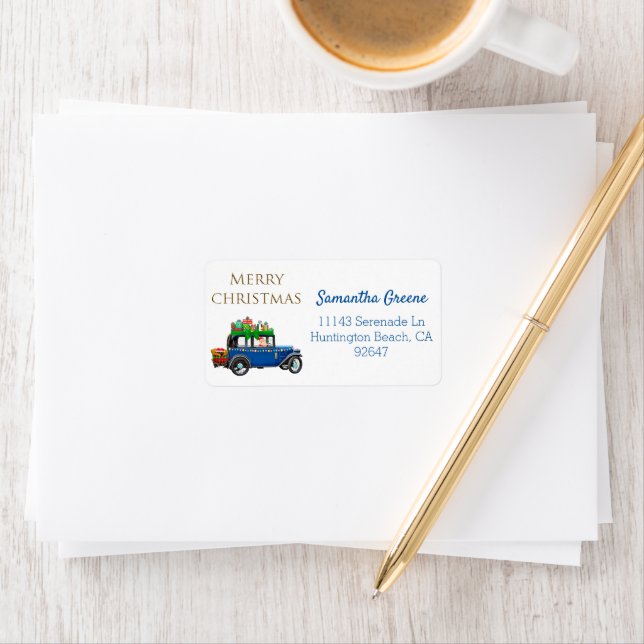 Etiqueta Santa en el coche clásico (In situ)