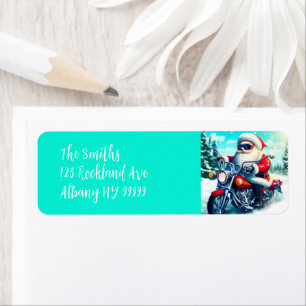 Etiqueta Santa en motocicleta