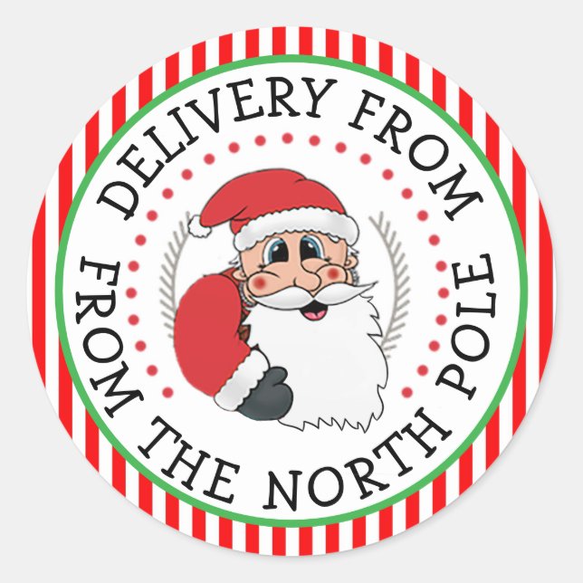 Etiqueta Santa Gift para Navidades del Polo Norte (Anverso)