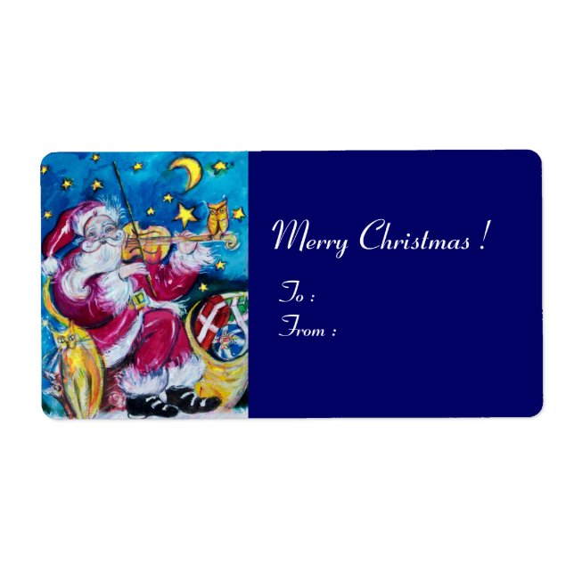 Etiqueta SANTA INSPIRADA JUGANDO Navidades DE VIOLÍN (Frente)