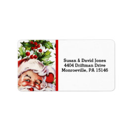 Etiqueta Santa jolly holly mistletoe