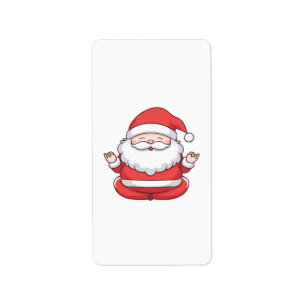 Etiqueta Santa Kawaii Divertido Meditación Yoga