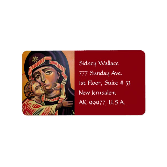 Etiqueta Santa María Teotokos (Frente)