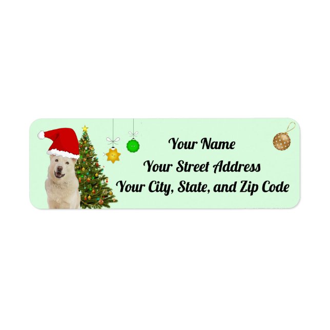 Etiqueta Santa Paws - Discurso de los Navidades Husky Dog (Frente)
