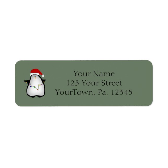 Etiqueta Santa Pingüino (Frente)