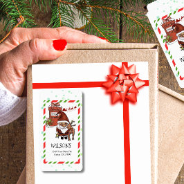 Etiqueta Santa Reineer Candy Cane Christmas Return Address