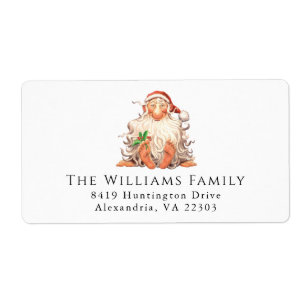 Etiqueta Santa Retro Navideño