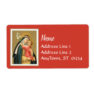Etiqueta Santa Rosa de Lima y el Niño Jesús (M 023)