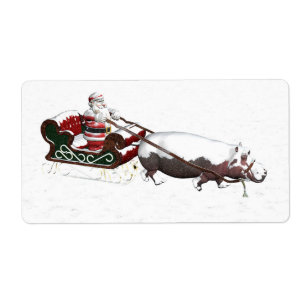 Etiqueta Santa Sled Borrada Por Hipopótamo
