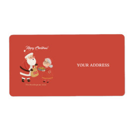 Etiqueta Santa Sra. Claus Feliz Navidad
