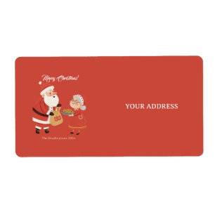 Etiqueta Santa Sra. Claus Feliz Navidad
