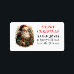 Etiqueta Santa Vintage Cute Merry Christmas Wiers<br><div class="desc">Navidades Santa Vintage Cute Desearía que la comodidad sea la clave durante esta temporada de actividad. Visite nuestra tienda Zazzle para explorar la completa colección de deseos de Navidades Cute Watercolor. Con sólo unos pocos clics, usted puede tener estos deliciosos diseños entregados a su puerta. Si necesitas más personalización, por...</div>