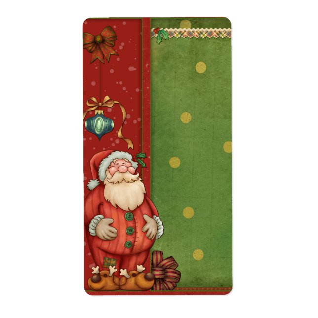 Etiqueta Santa y bauble (Frente)