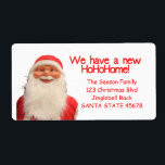 Etiqueta Santa's New Hohohome Christmas label<br><div class="desc">Add a special detail to your holiday letters! There are many different cards available,  so pick the design and wording you like. Browse the store or search for "portosabbianatalelabel".</div>