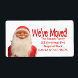 Etiqueta Santa's We've Moved Christmas label<br><div class="desc">Add a special detail to your holiday letters! There are many different cards available,  so pick the design and wording you like. Browse the store or search for "portosabbianatalelabel".</div>