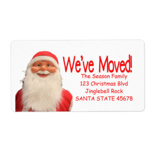 Etiqueta Santa's We've Moved Christmas label
