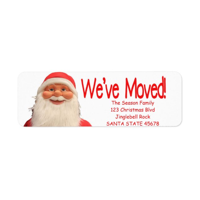 Etiqueta Santa's We've Moved Christmas label (Frente)