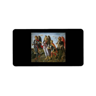 Etiqueta Santos Michael, Gabriel, Rafael con Tobias