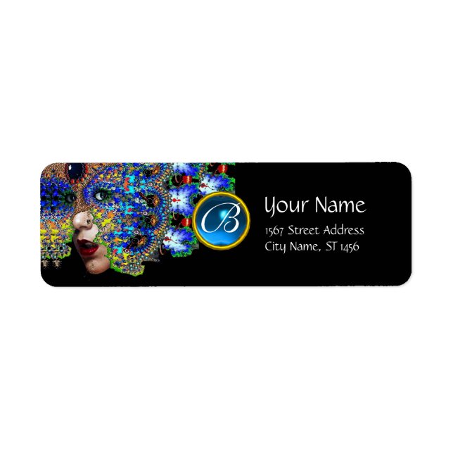 Etiqueta SAPPHIRE AZUL EFEMERAL MONOGRAM Negro (Frente)