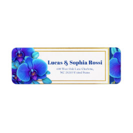 Etiqueta Sapphire Magenta Gilded Orchid Return Address