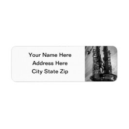 Etiqueta Saxofón de Tenor Blanco y Negro