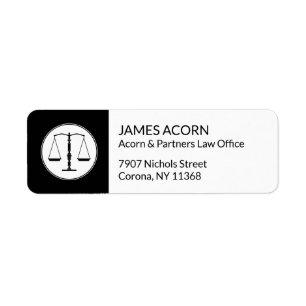Etiqueta Scales of Justice   Law Office Label