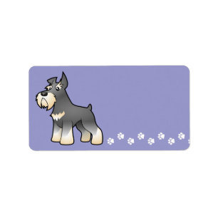 Etiqueta Schnauzer del dibujo animado