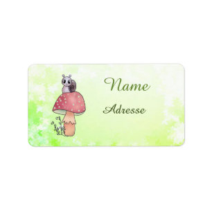 Etiqueta Schnecke mit Pilz,
