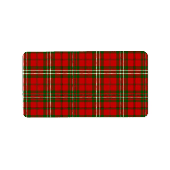 Etiqueta Scott tartan red green plon (Frente)