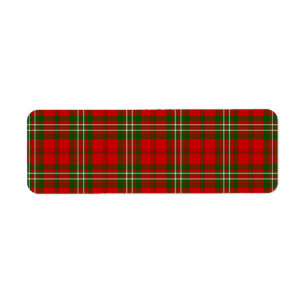 Etiqueta Scott tartan red green plon