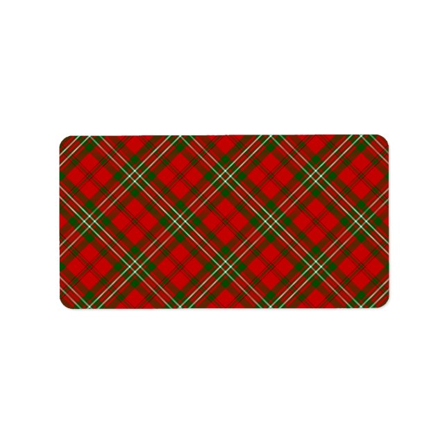 Etiqueta Scott tartan red green plon (Frente)