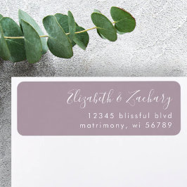 Etiqueta Script Blanco Moderno Polvo Lavanda Dirección de D