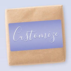 Etiqueta Script Cursivo Editable   Blanco y Violeta Púrpura
