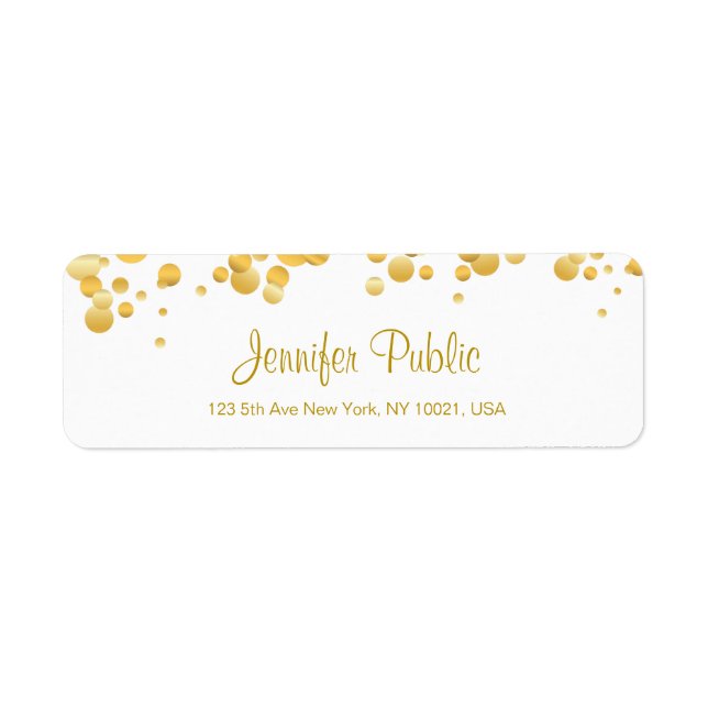 Etiqueta Script de caligrafía elegante plantilla de oro Con (Frente)